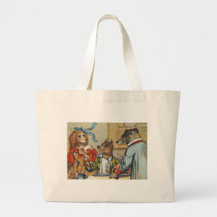 Dog Victoriaans Dinner Dress Doggy Grote Tote Bag