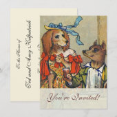 Dog Victoriaans Dinner Dress Doggy Kaart (Voorkant / Achterkant)