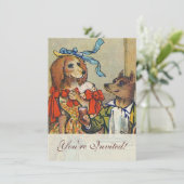 Dog Victoriaans Dinner Dress Doggy Kaart (Staand voorkant)