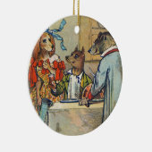 Dog Victoriaans Dinner Dress Doggy Keramisch Ornament (Rechts)