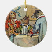 Dog Victoriaans Dinner Dress Doggy Keramisch Ornament (Achterkant)