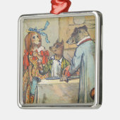 Dog Victoriaans Dinner Dress Doggy Metalen Ornament (Links)