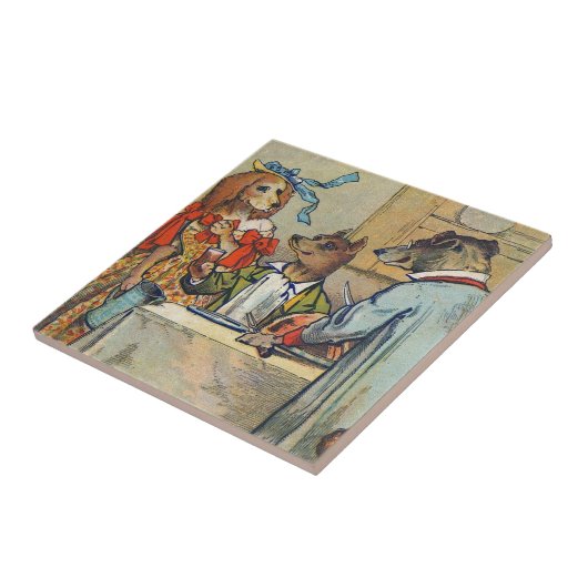 Dog Victoriaans Dinner Dress Doggy Tegeltje (Zijkant)