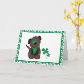 Dog Vier Leaf Clover Green Kaart (Gele Bloem)