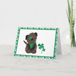 Dog Vier Leaf Clover Green Kaart
