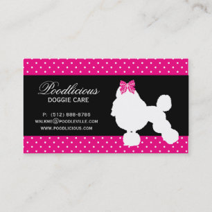 Dog Visitekaartje Podle Cute Polka Dot Roze