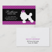 Dog Visitekaartje Poodle Cute Polka Dot Paars (Voorkant / Achterkant)