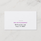 Dog Visitekaartje Poodle Cute Polka Dot Paars (Achterkant)