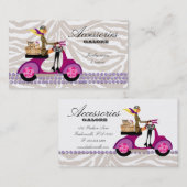 Dog Visitekaartje Zebra Scooter Paars Blonde (Voorkant / Achterkant)