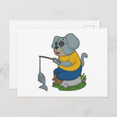 Dog Vist Fisher Finshing Briefkaart (Voorkant / Achterkant)