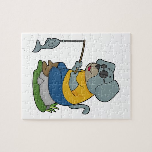 Dog Vist Fisher Finshing Legpuzzel (Horizontaal)