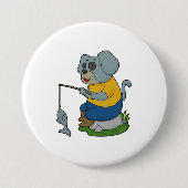 Dog Vist Fisher Finshing Ronde Button 7,6 Cm (Voorkant)