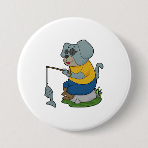 Dog Vist Fisher Finshing Ronde Button 7,6 Cm
