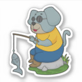 Dog Vist Fisher Finshing Sticker (Voorkant)