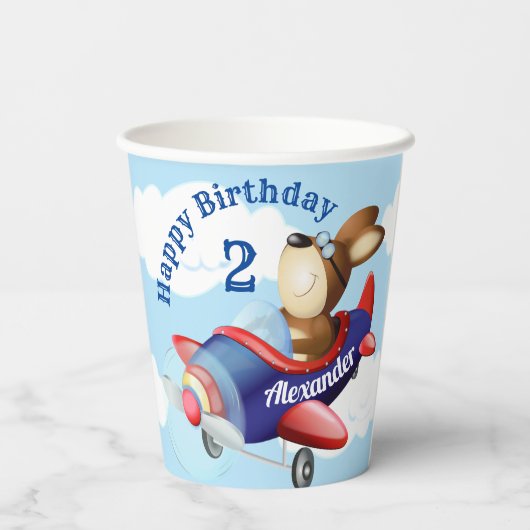 Dog Vliegvliegtuig kinderen Birthday Party Papieren Bekers (Achterkant)