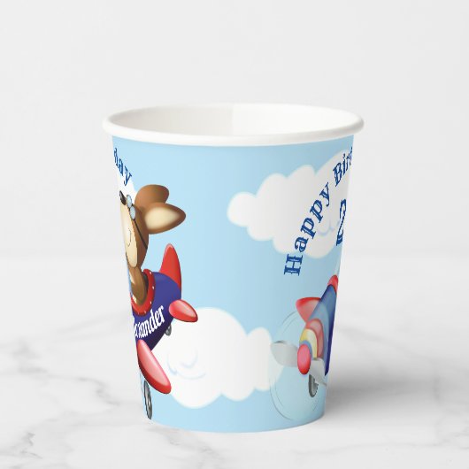 Dog Vliegvliegtuig kinderen Birthday Party Papieren Bekers (Links)