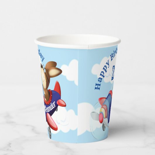 Dog Vliegvliegtuig kinderen Birthday Party Papieren Bekers (Rechts)