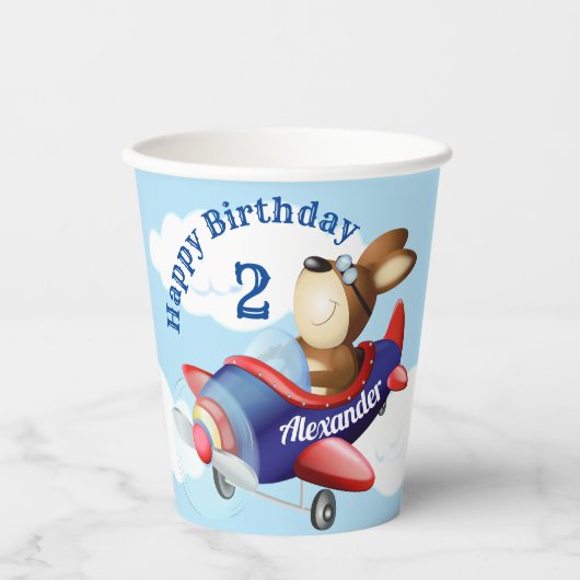 Dog Vliegvliegtuig kinderen Birthday Party Papieren Bekers (Voorkant)