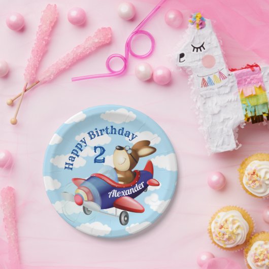 Dog Vliegvliegtuig kinderen Birthday Party Papieren Bordje (Feest)