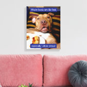 Dog vol met Pizza Canvas Afdruk (Insitu (Woonkamer))