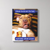 Dog vol met Pizza Canvas Afdruk (Voorkant)