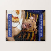 Dog vol met Pizza Legpuzzel (Horizontaal)