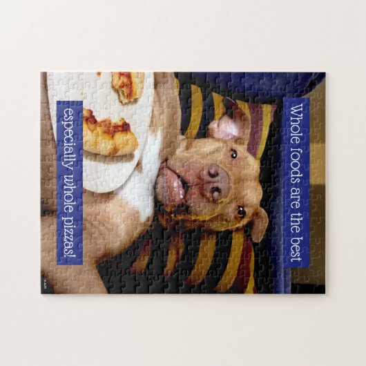 Dog vol met Pizza Legpuzzel (Horizontaal)