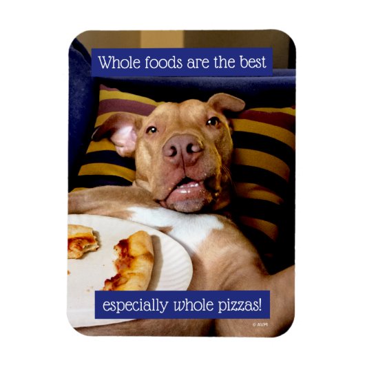 Dog vol met Pizza Magneet (Verticaal)