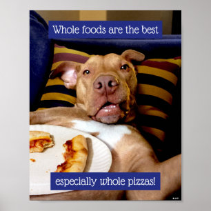Dog vol met Pizza Poster