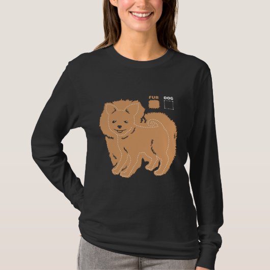 Dog Vs Fur Pomeranian Funny Retro T-shirt (Voorkant)