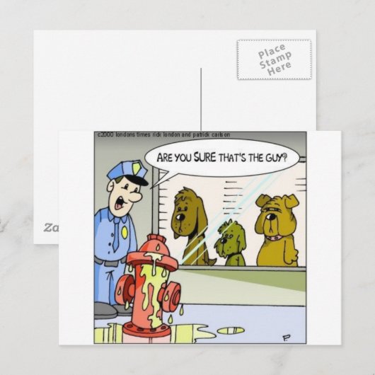 Dog Vs Hydrant Politie Lijn omhoog Funny Giften &  Briefkaart (Voorkant / Achterkant)