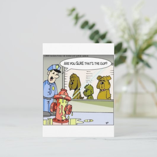 Dog Vs Hydrant Politie Lijn omhoog Funny Giften &  Briefkaart (Staand voorkant)
