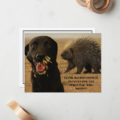 Dog vs. Porcupine Card Notitiekaartje (Voorkant / Achterkant in situ)
