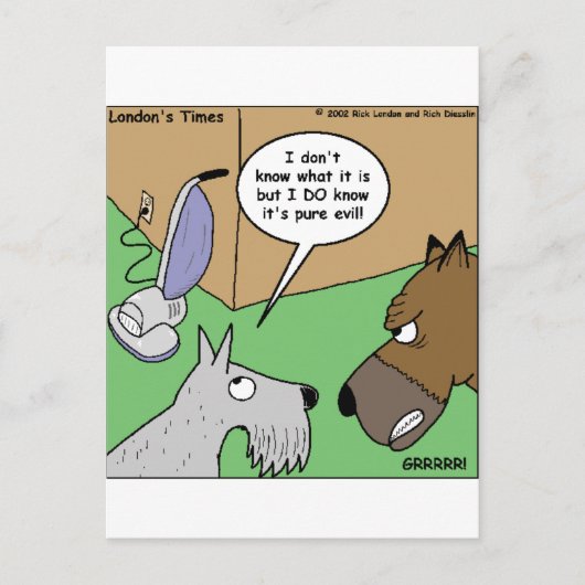 Dog VS. Vacuum Cleaner Funny Gifts & Collectibles Briefkaart (Voorkant)