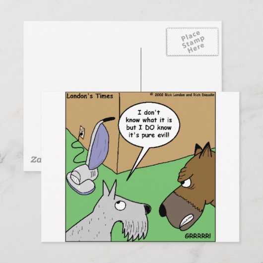 Dog VS. Vacuum Cleaner Funny Gifts & Collectibles Briefkaart (Voorkant / Achterkant)