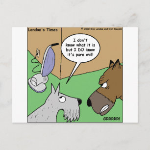 Dog VS. Vacuum Cleaner Funny Gifts & Collectibles Briefkaart