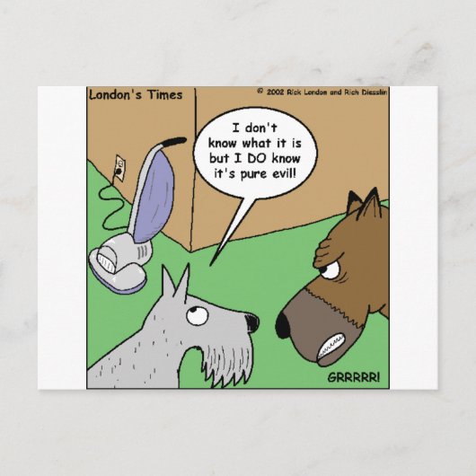 Dog VS. Vacuum Cleaner Funny Gifts & Collectibles Briefkaart (Voorkant)