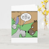 Dog VS. Vacuum Cleaner Funny Gifts & Collectibles Kaart (Gele Bloem)