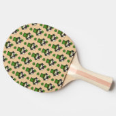 Dog w Green Pet en Shamrock St Patrick's Pattern Tafeltennisbatje (Zijkant)
