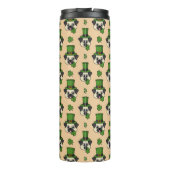 Dog w Green Pet en Shamrock St Patrick's Pattern Thermosbeker (Achterkant)