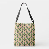 Dog w Pet en Shamrock St Patrick's Pattern Crossbody Tas (Achterkant)