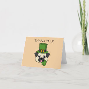 Dog w Pet en Shamrock St Patrick's   personalisere Bedankkaart