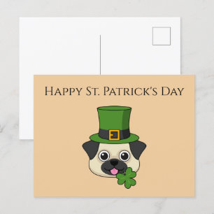 Dog w Pet en Shamrock St Patrick's personalisere Feestdagenkaart