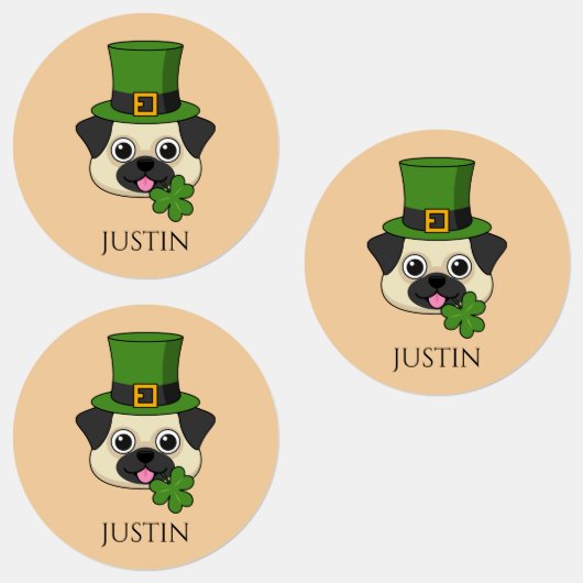 Dog w Pet en Shamrock St Patrick's | personalisere Labels (Groep)