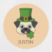 Dog w Pet en Shamrock St Patrick's | personalisere Labels (Design 1)