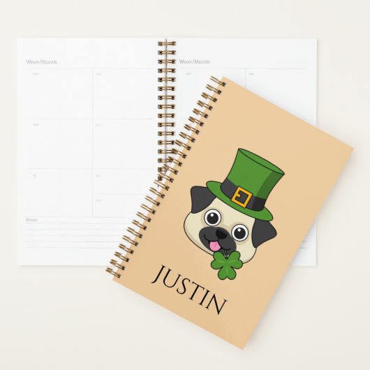 Dog w Pet en Shamrock St Patrick's | personalisere Planner (Display)