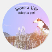 Dog Waiting for his Family Ronde Sticker (Voorkant)