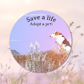 Dog Waiting for his Family Ronde Sticker