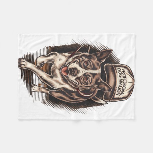 Dog Waking Professional Dog Walker Hat Graphic  Fleece Deken (Voorkant (Horizontaal))