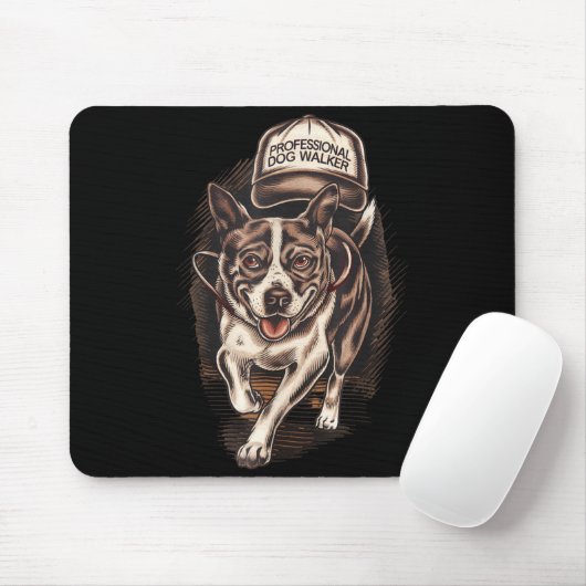 Dog Waking Professional Dog Walker Hat Graphic  Muismat (Met muis)